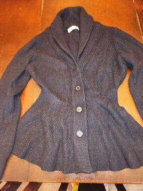 Black flared cardigan sweater